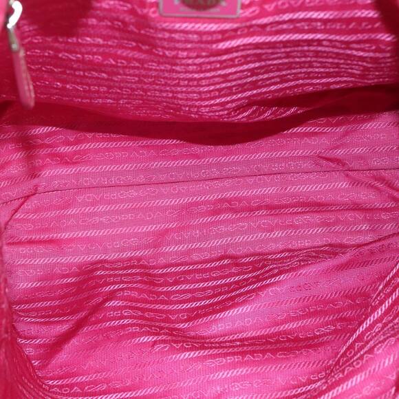 Prada Tote Bag Nylon Pink Gold Auth #155974P18B - Picture 11 of 15